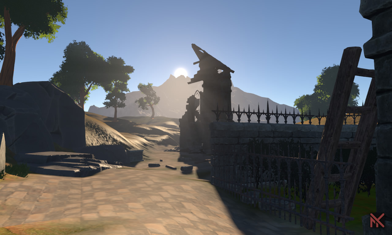 An old village near the mountains