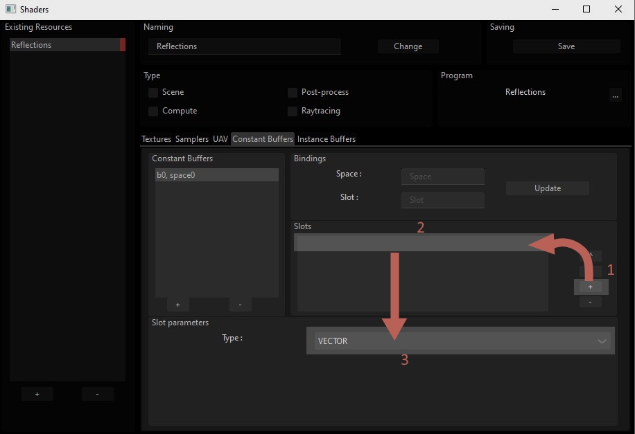 Set parameters for pass slots