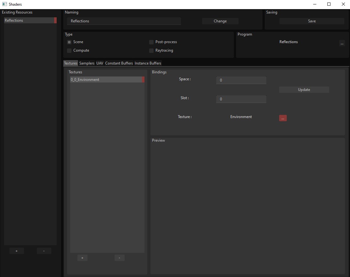 Shader parameterized